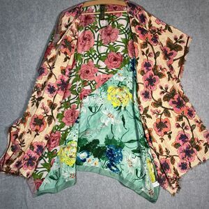 Aratta Silent Journey Kimono Womens One Size Silk Linen Floral Arsty Boho